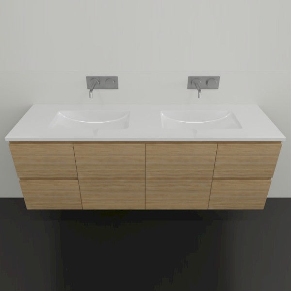 Timberline Nevada Wall Hung Vanity with Regal Acrylic Top - 1500 Double Basin | The Blue Space