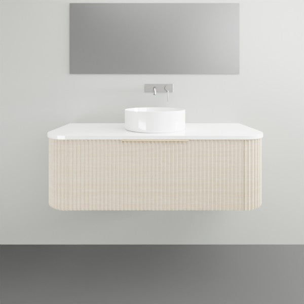 Timberline Santos Apollo Fluted Wall Hung Vanity with SilkSurface Top and Above Counter Basin