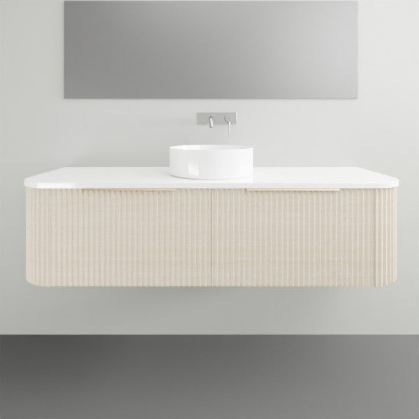 Timberline Santos Apollo Fluted Wall Hung Vanity with SilkSurface Top and Above Counter Basin