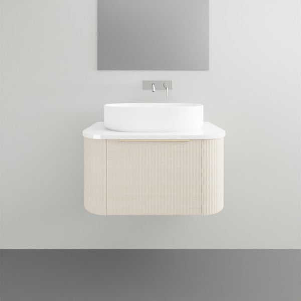 Timberline Santos Dockland Fluted Wall Hung Vanity with SilkSurface Top and Above Counter Basin