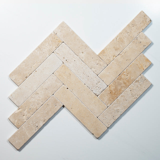 Tumbled Natural Beige Travertine Subway Tile 50mm x 200mm