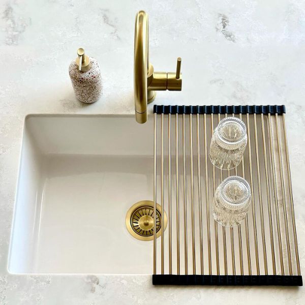 Turner Hastings Roll Up Sink Drainer Rollmat - Brushed Brass