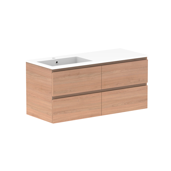 ADP Glacier Pro All Drawer Twin Vanity with Cast Marble Top