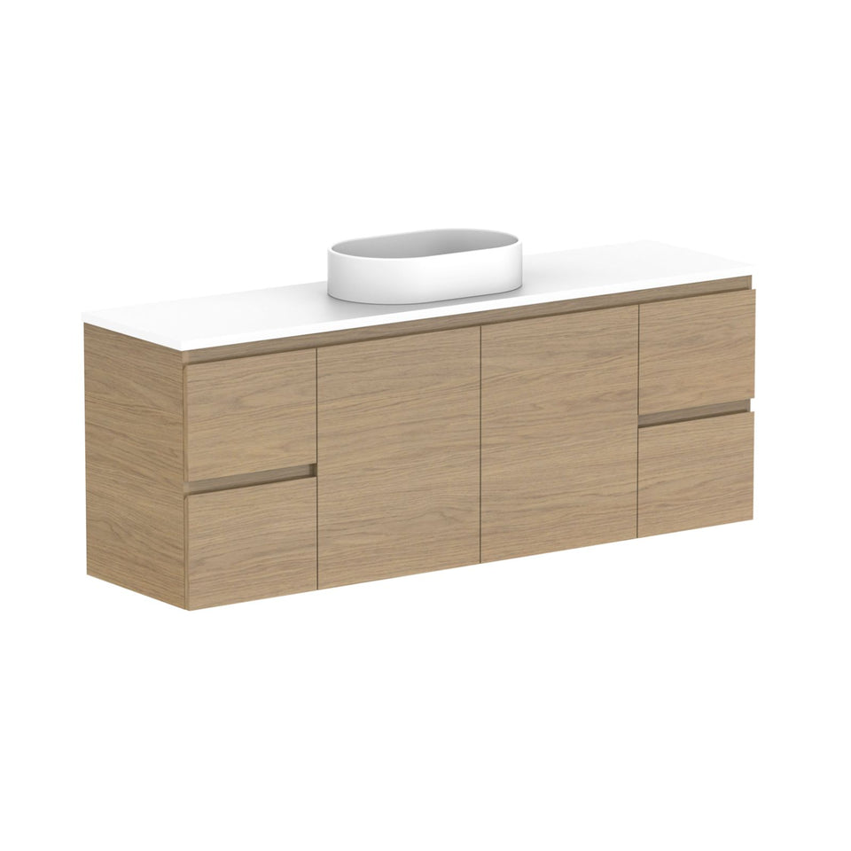 ADP Glacier Lite Ensuite Door and Drawer Twin Vanity with Cherry Pie Top