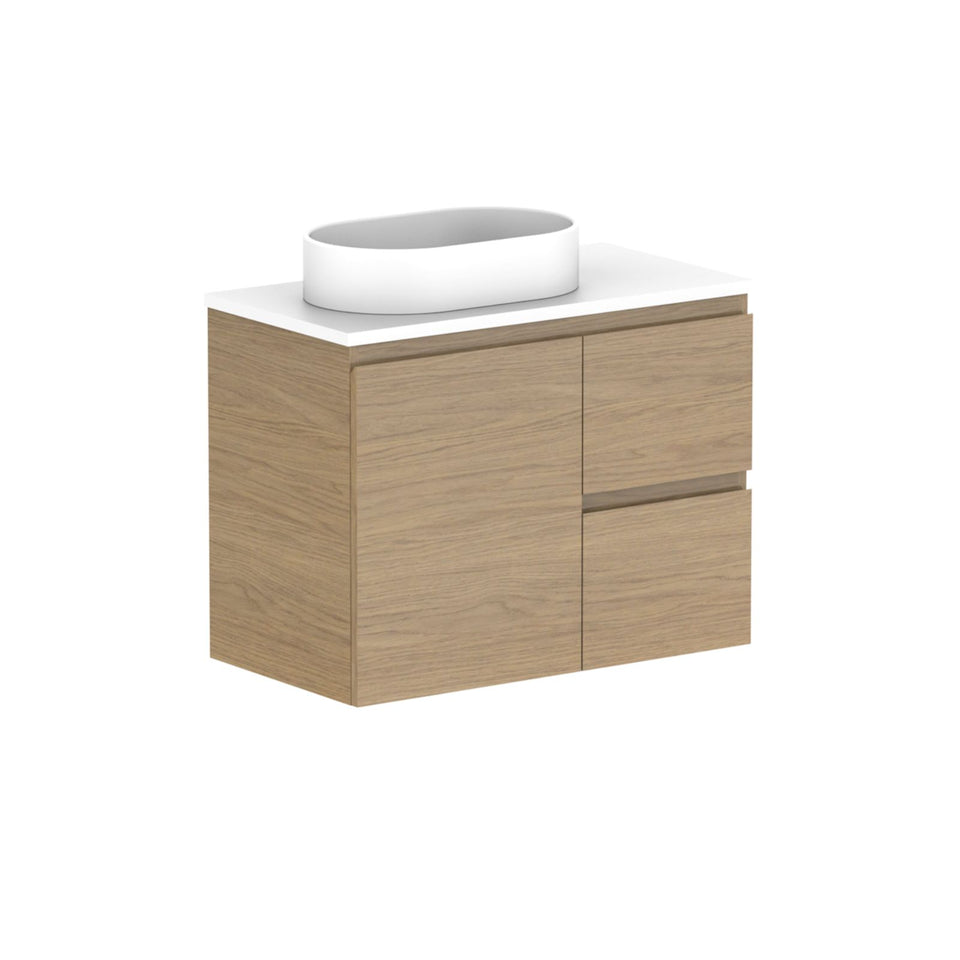 ADP Glacier Lite Ensuite Door and Drawer Twin Vanity with Cherry Pie Top