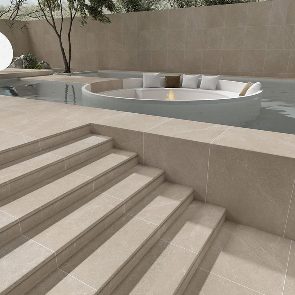 Ardenne Beige Travertine Look Porcelain Tile P4 600×600mm