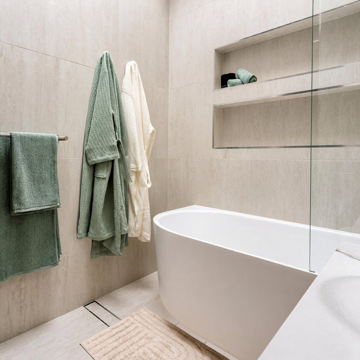 New Lifestyle Bao Elegant 1700mm Back to Corner Bath BAO200217R - The Blue Space