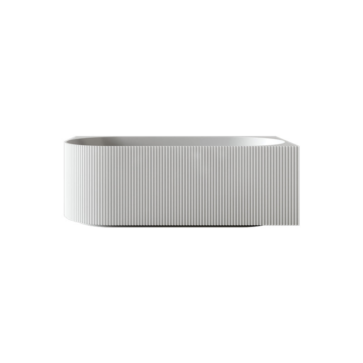 Bao Fluted 1500mm Back to Corner Bath - Matte White BAO100215R - The Blue Space