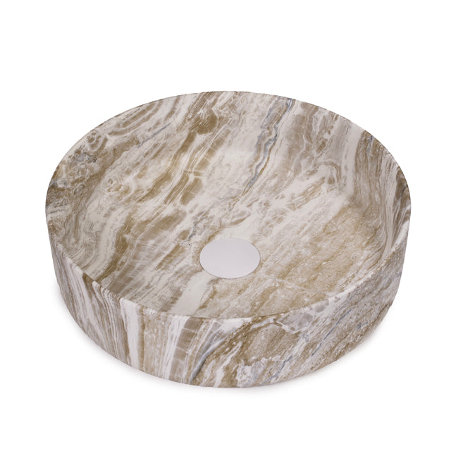 Bao Round 400mm Above Counter Basin Ochre Veins