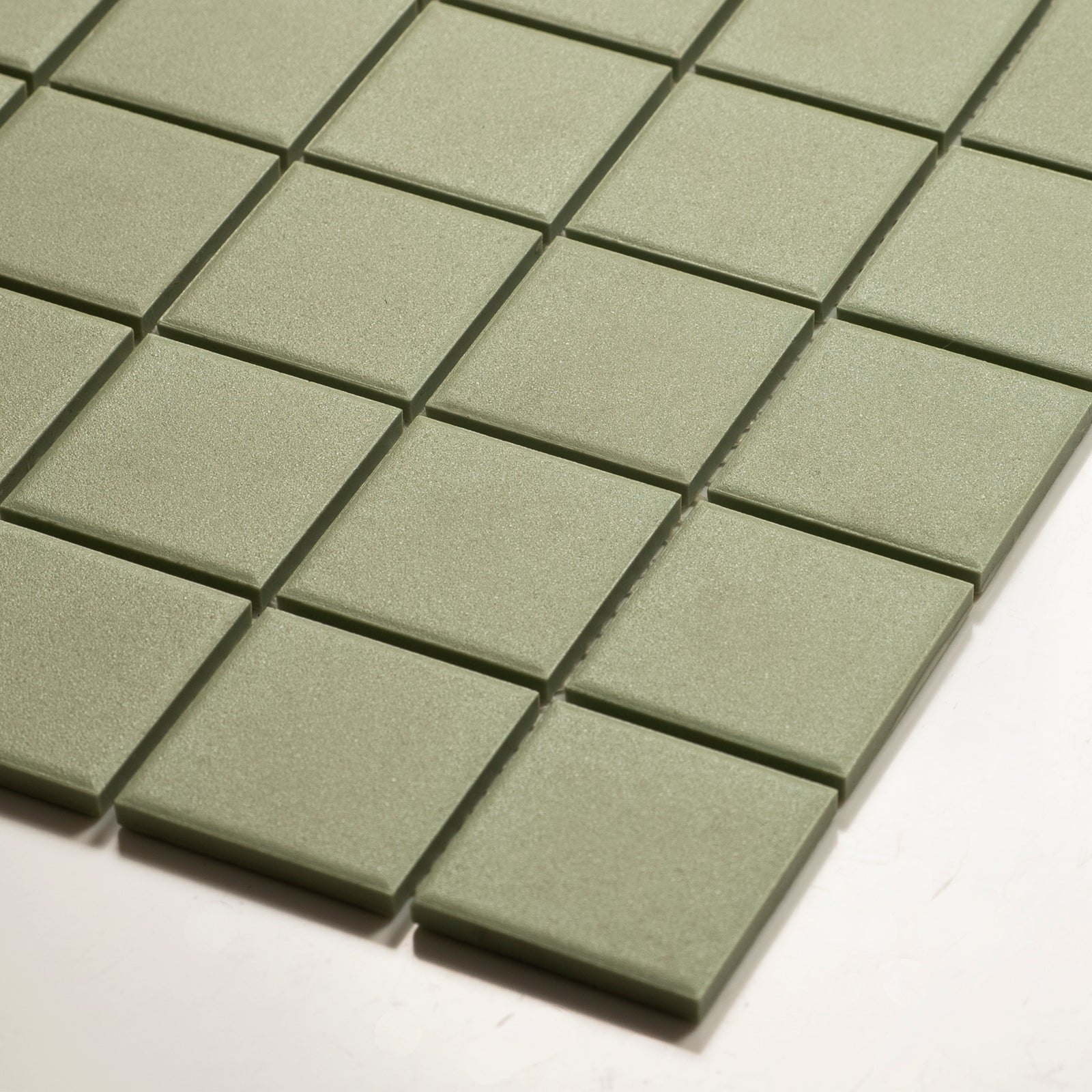 Oblique Briq Sage Unglazed Porcelain Mosaic Tile 48×48mm MOSOLUNG48 - The Blue Space