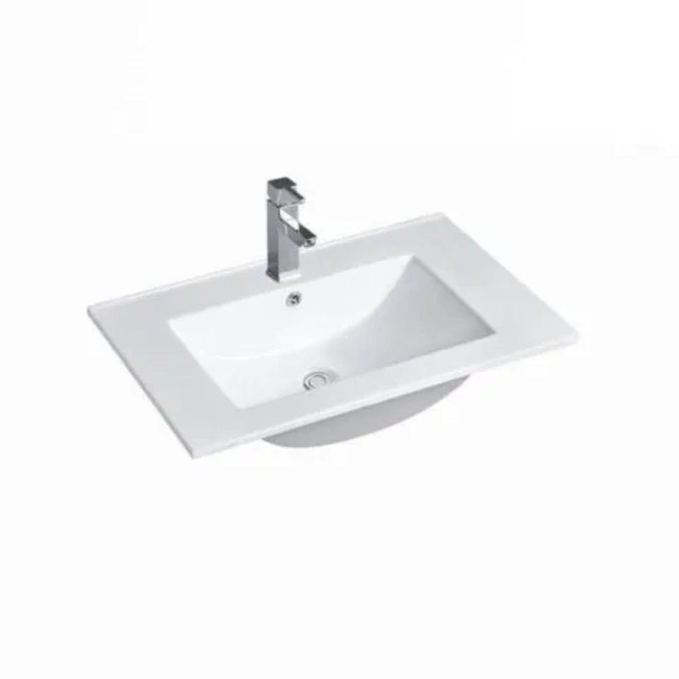 Otti Byron Fluted Woodland Oak Wall Hung Vanity with Ceramic Top