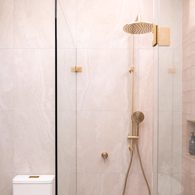 Nero Mecca Shower Mixer 60mm Plate Brushed Gold