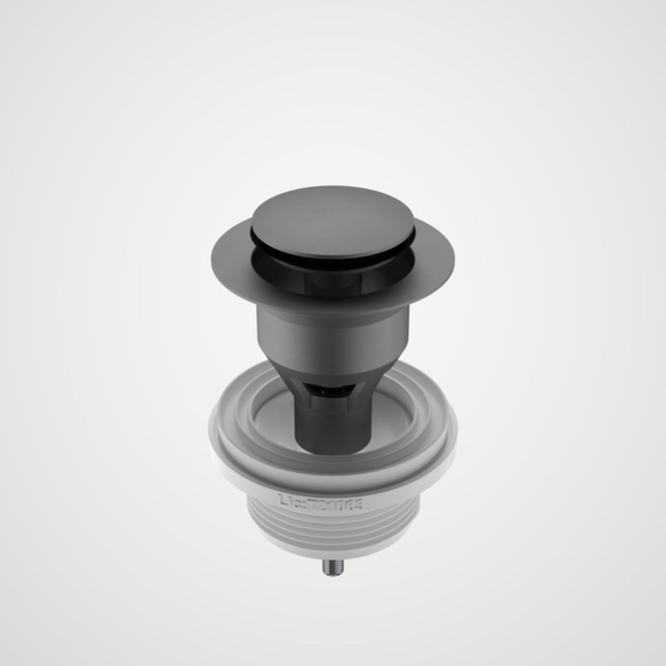 Caroma Basin Pop Up Disc Plug & Waste Long - Gunmetal