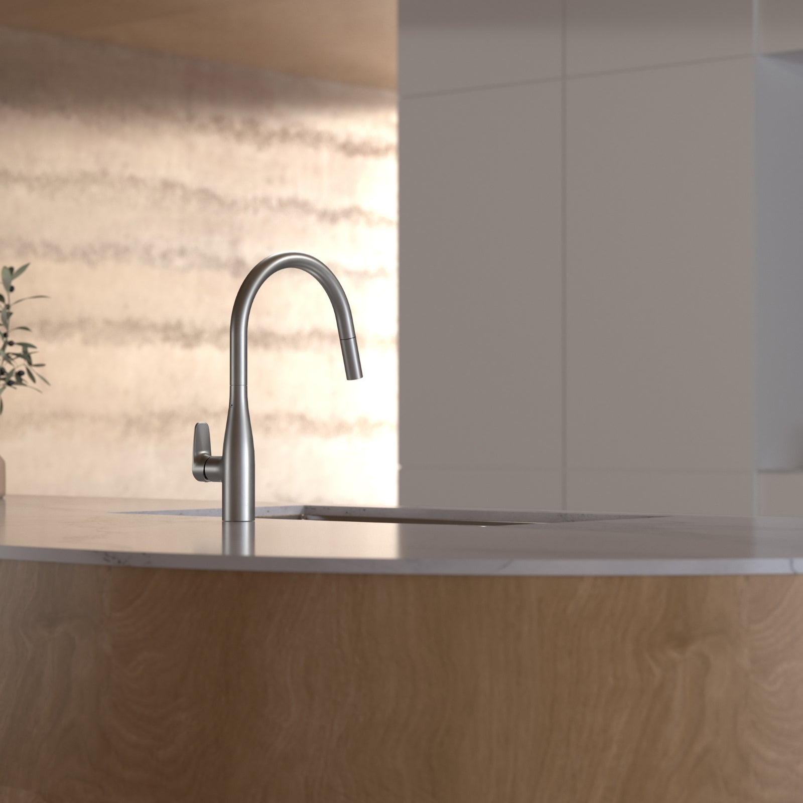 Lifestyle 5 Caroma Contura II Pull Out Sink Mixer - Brushed Nickel 849062BN56AF - The Blue Space