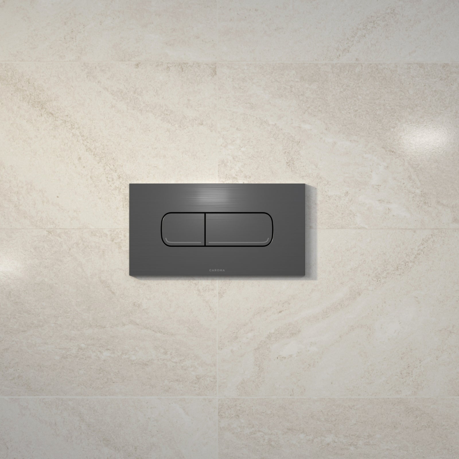Lifestyle 1 Caroma Invisi Series II® Oval Dual Flush Plate & Buttons (Metal) Gunmetal 237078GM - The Blue Space