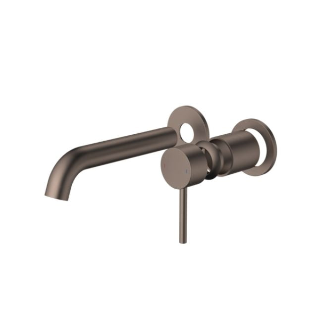 Angle Caroma Liano II 175mm Wall Basin/Bath Trim Kit - 2 x Round Cover Plates - Brushed Bronze 96348BBZ6AF - The Blue Space