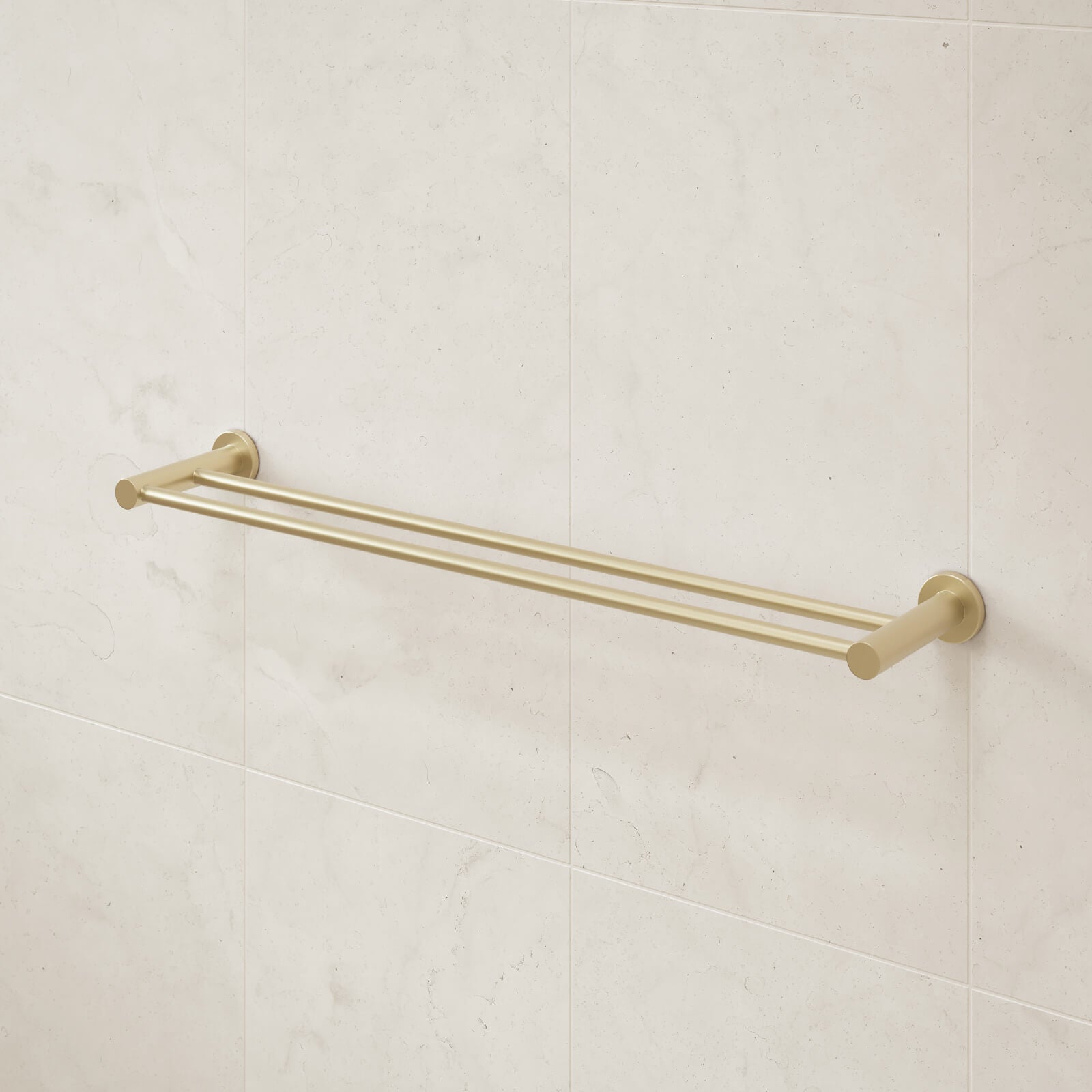 Caroma Liano II Double Towel Rail 640mm Brushed Brass | The Blue Space