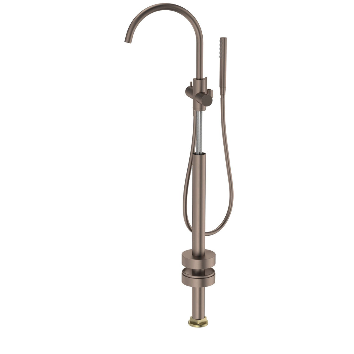 Angle Caroma Liano II Freestanding Bath Filler with Hand Shower Brushed Bronze - Trim Kit 96406BBZ - The Blue Space