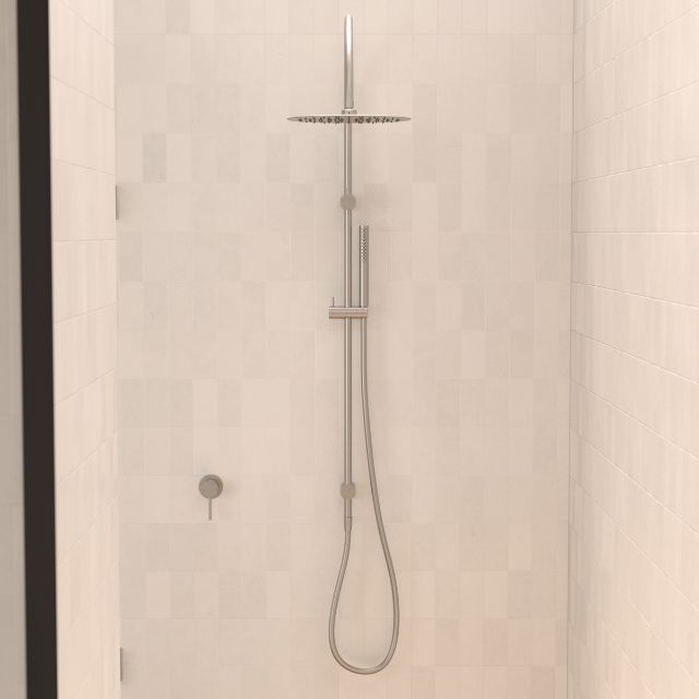 Caroma Liano II Rail Shower with Overhead - Brushed Nickel