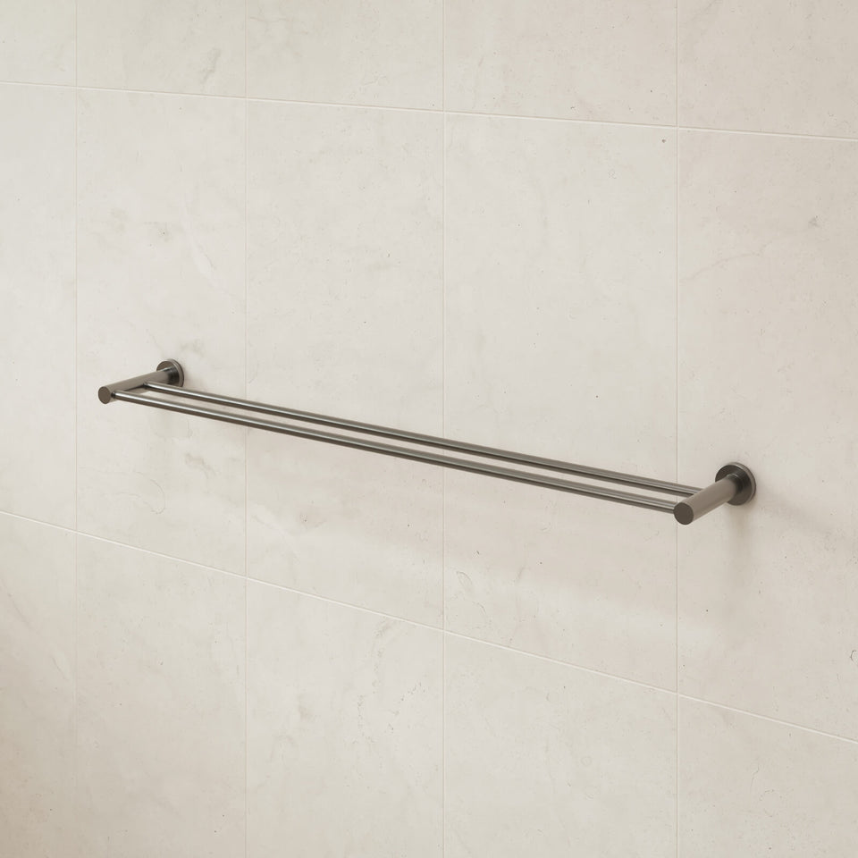 Caroma Liano II Double Towel Rail 840mm - Gunmetal