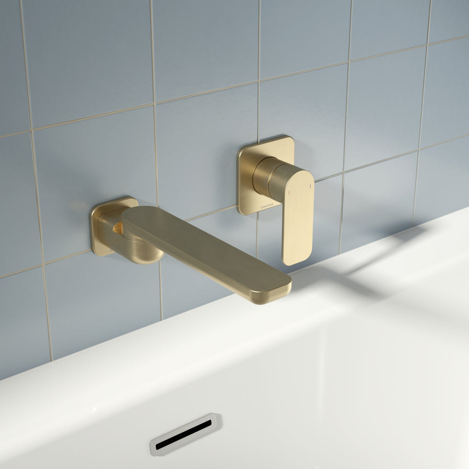 Caroma Luna II Swivel Bath Outlet 220mm - Brushed Brass