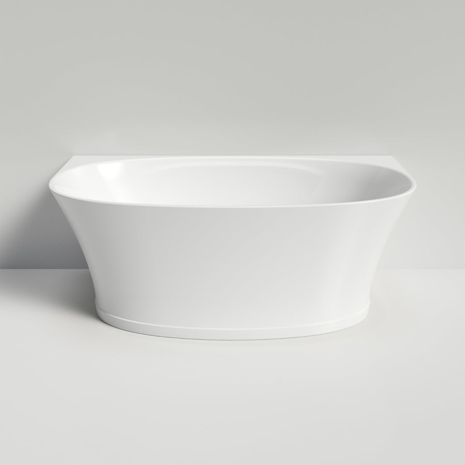 Caroma Riviere 1500mm Back to Wall Bath with Overflow - Gloss White