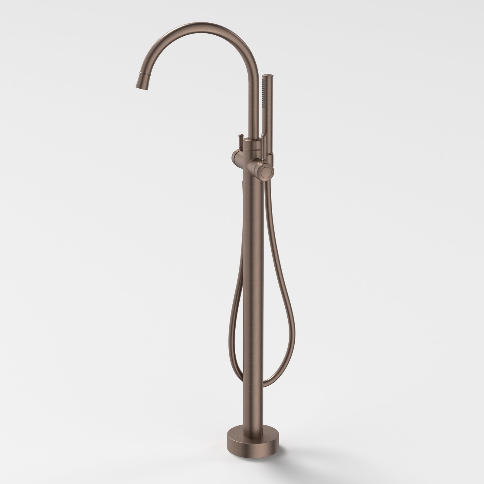 Caroma Riviere Freestanding Bath Filler With Handshower - Brushed Bronze 520018BBZ - The Blue Space