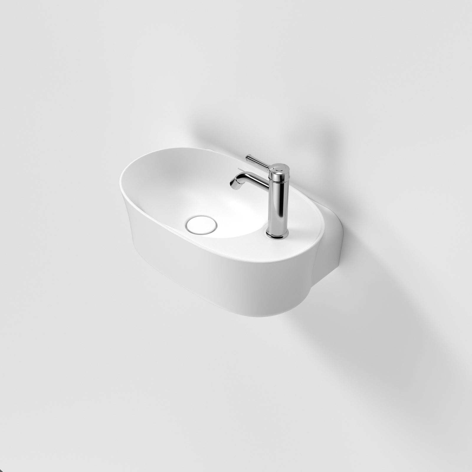 Caroma Riviere Hand Wall Basin 1 Tap Hole - Matte White 4700510MW - The Blue Space