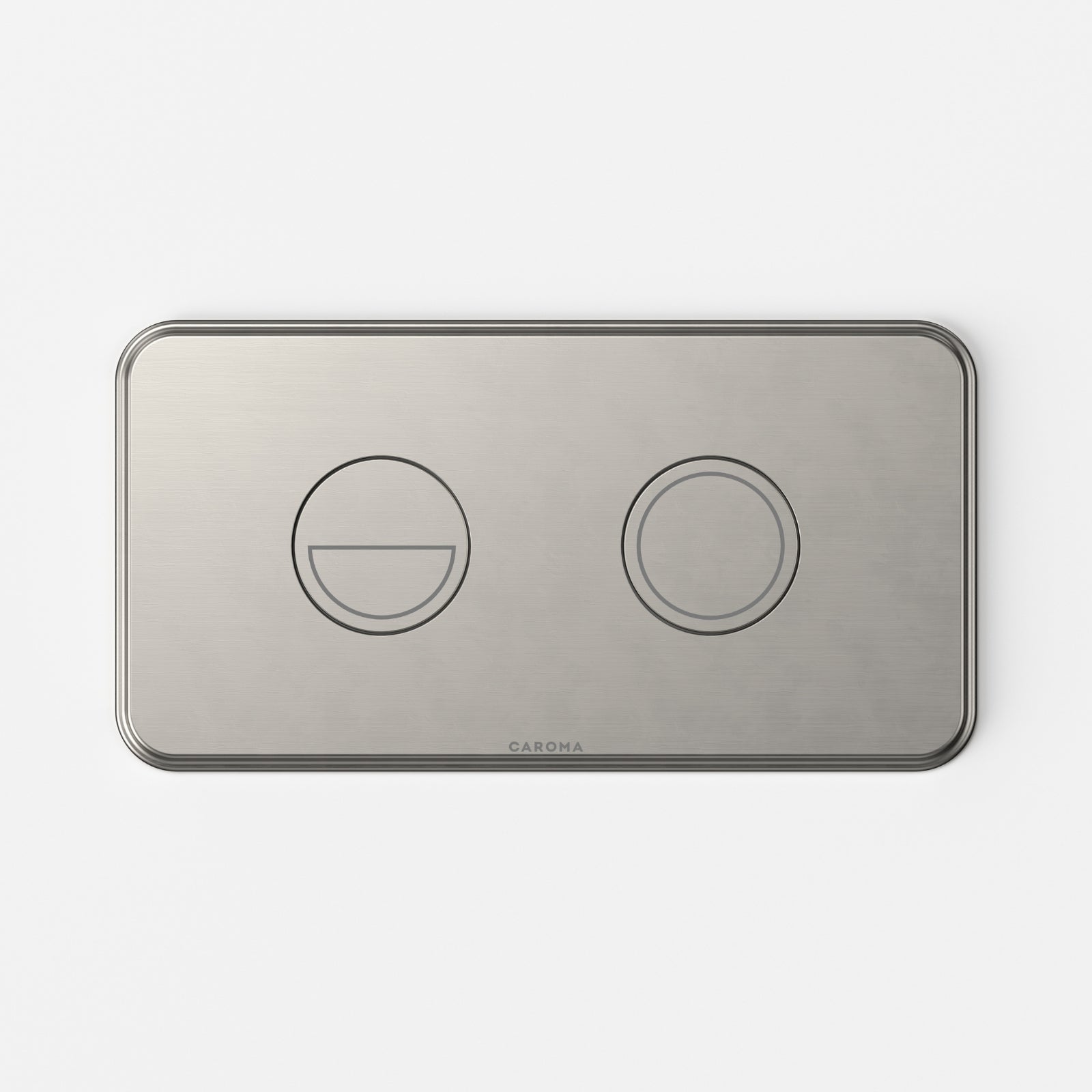 Front Caroma Riviere Invisi® II Series Button - Brushed Nickel 48002BN - The Blue Space