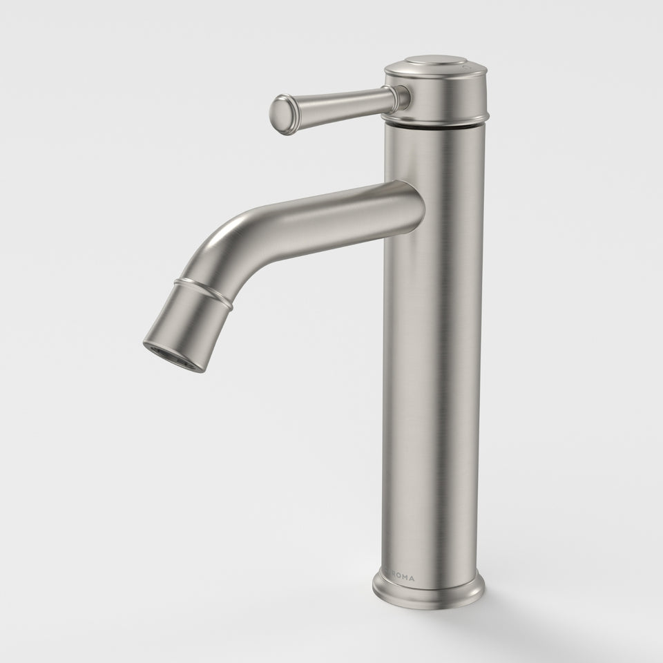 Caroma Riviere Mid Tower Basin Mixer - Brushed Nickel