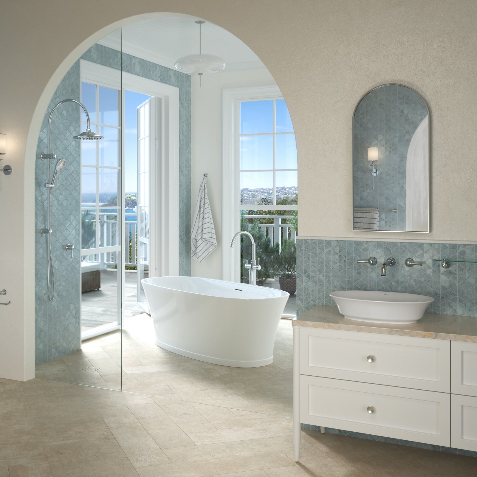 Lifestyle Caroma Riviere Single Towel Rail 600mm - Chrome 520034C - The Blue Space
