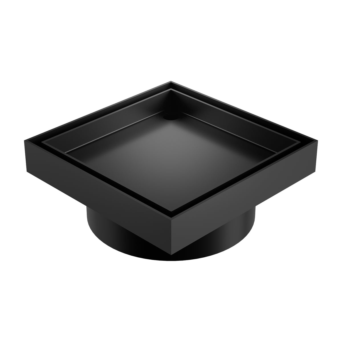 Angle Caroma Square Floor Waste 100mm Outlet Tile Insert - Matte Black 14228029B - The Blue Space