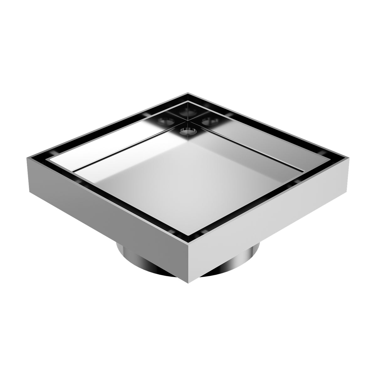 Angle Caroma Square Floor Waste 80mm Outlet Tile Insert - Chrome 14228028C - The Blue Space