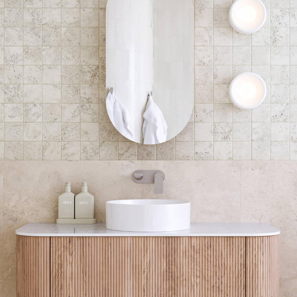 Caroma Urbane II 220mm Lead Free Wall Basin/Bath Mixer Round Gunmetal