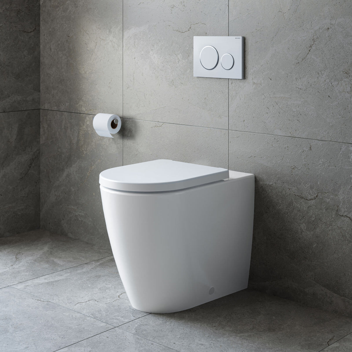 Caroma Urbane II Cleanflush Compact Wall Faced Toilet with Geberit Sigma In-Wall Cistern