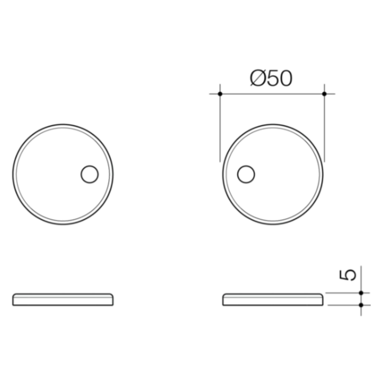 Technical Drawing Caroma Urbane II Toilet Seat Hinge Brushed Brass 254213BB - The Blue Space