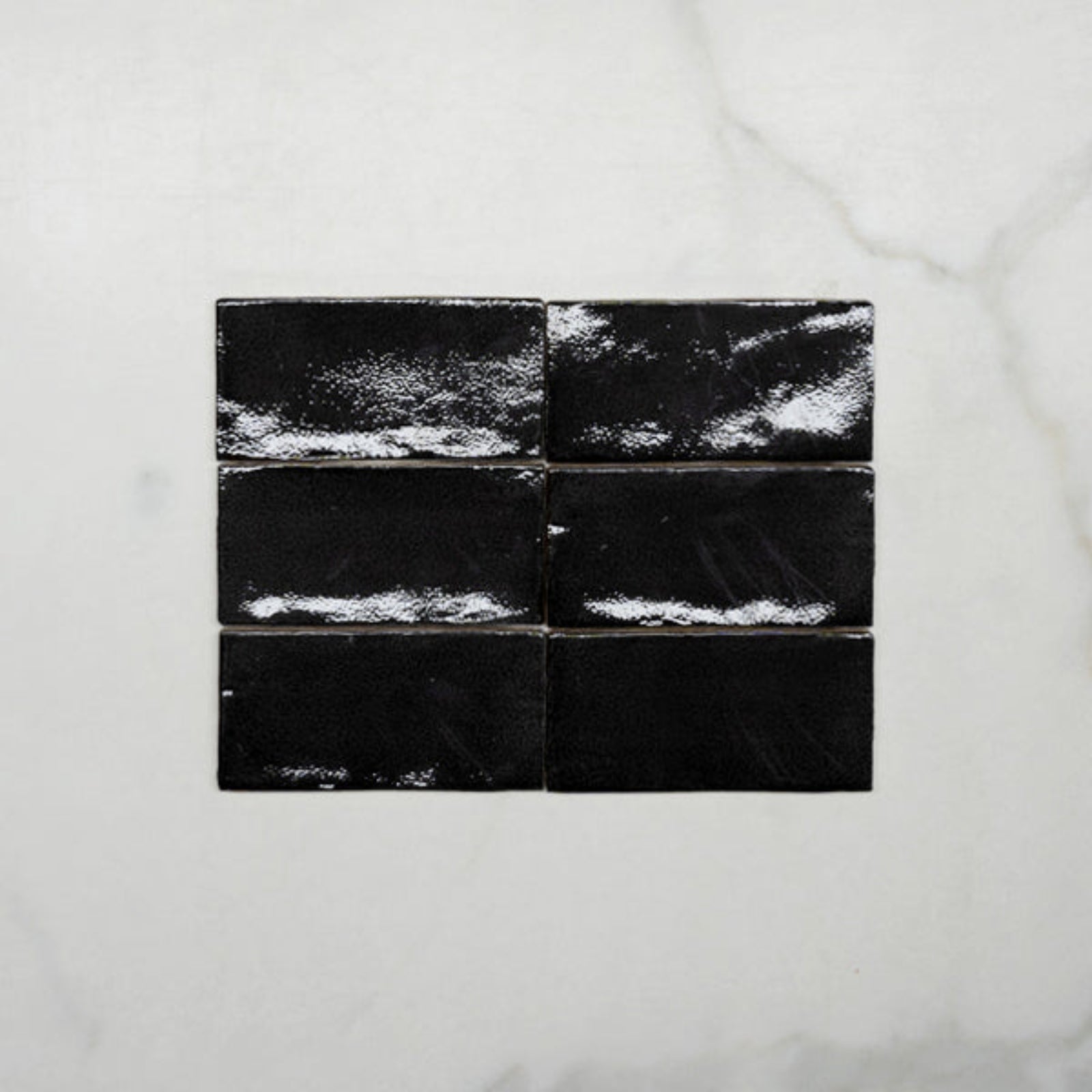 No Hand Charcoal Dianna Hand Made Subway Tile 75 x 150 x 9mm Spanish Ceramic - The Blue Space
