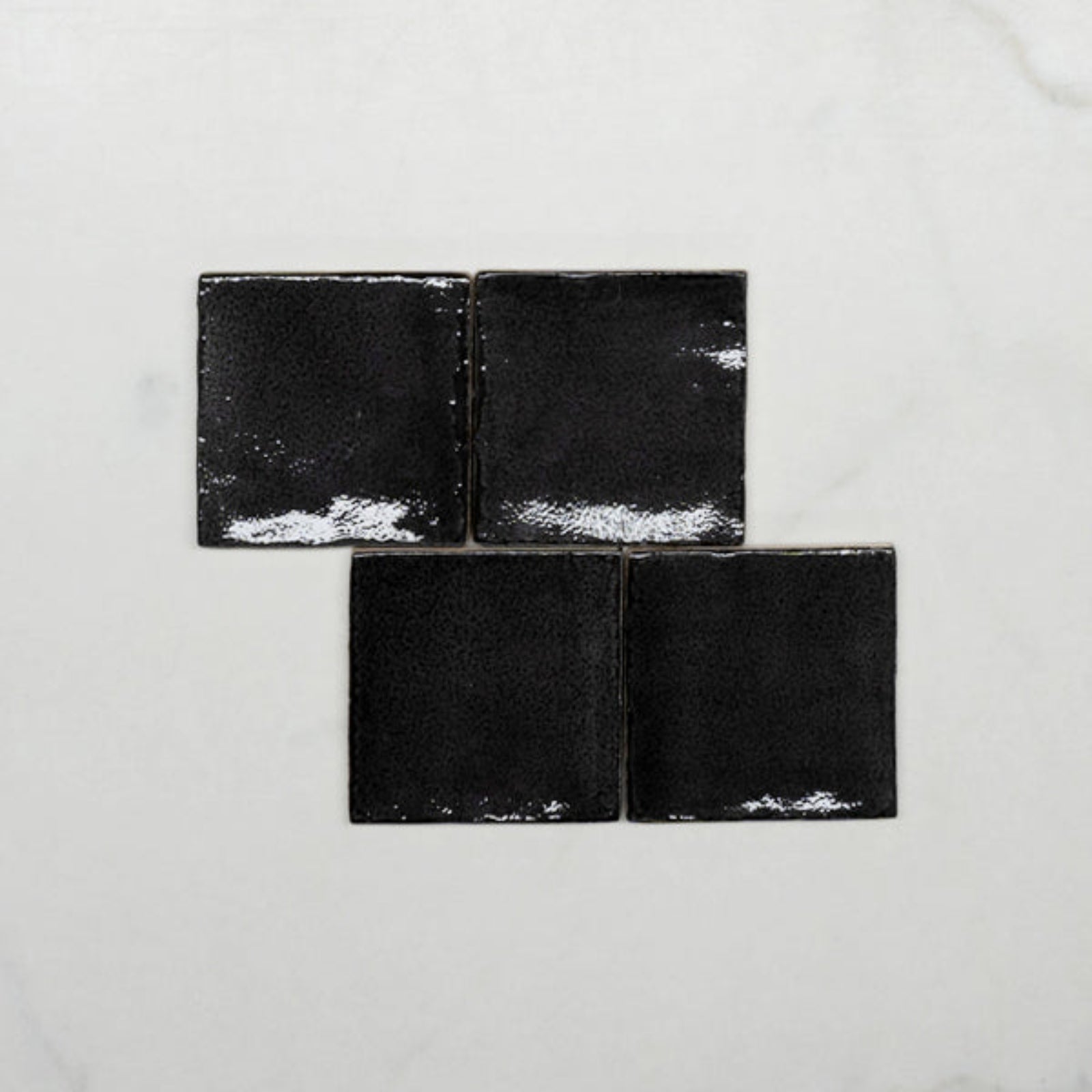 Pattern No Hand Charcoal Dianna Zellige Tile 100 x 100 x 9mm Spanish Ceramic - The Blue Space