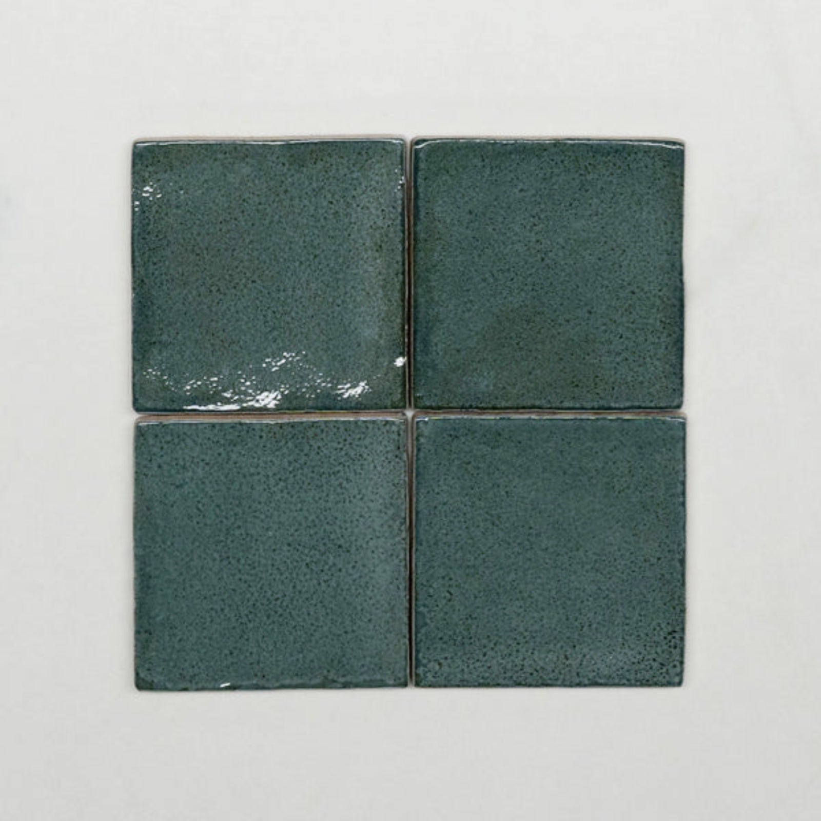Dark Green Dianna Zellige Tile 100 x 100 x 9mm Spanish Ceramic - The Blue Space