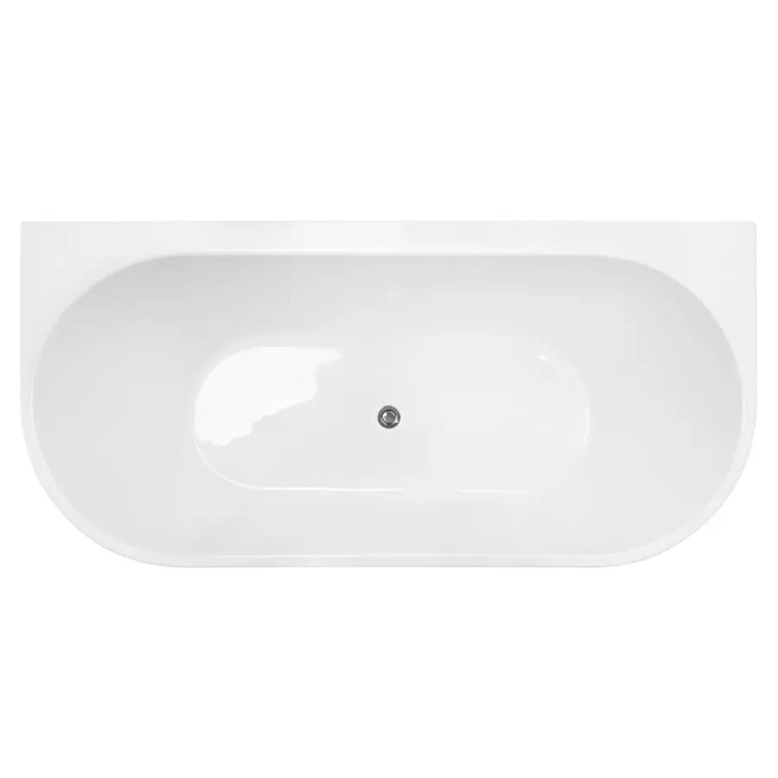 Top Decina Aria 1500 Back-To-Wall Freestanding Bath with Integrated Overflow AR1500WIO - The Blue Space