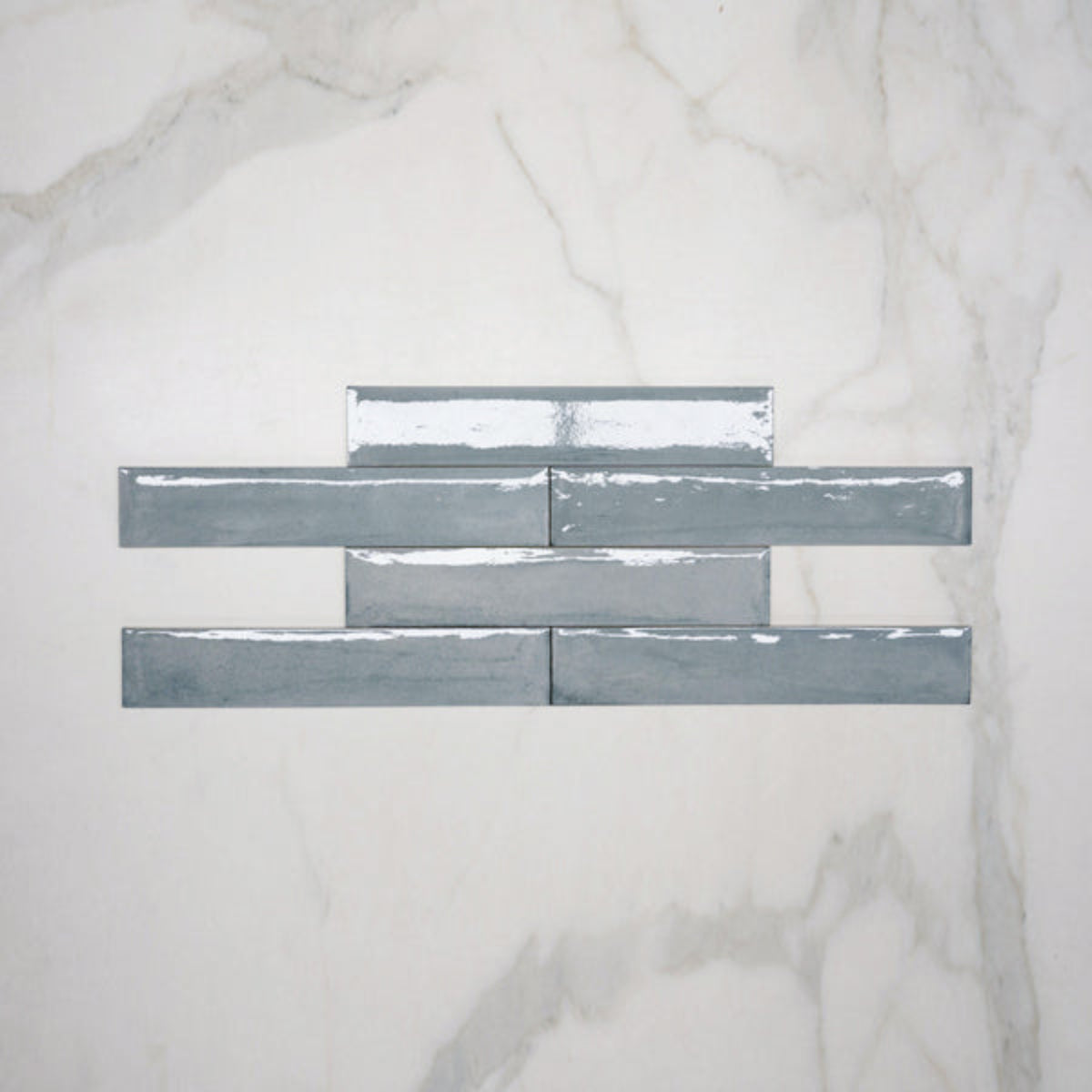 Pattern No Hand Dove Grey Theo Subway Tile 75 x 400mm Italian Porcelain - The Blue Space