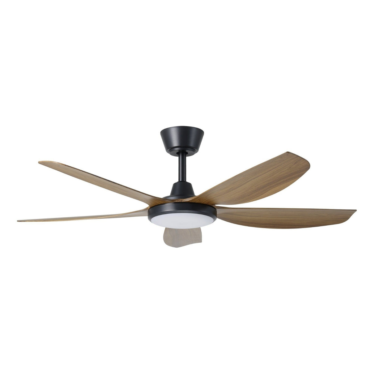 Eglo Miami 48 DC Ceiling Fan with LED Light Black/ Teak 20796607 - The Blue Space