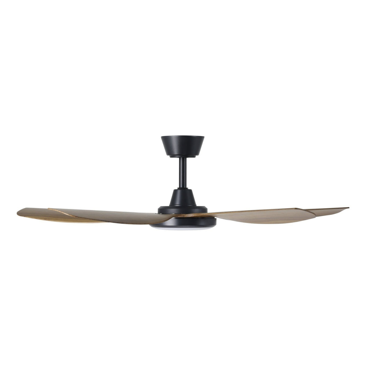 Side View Eglo Miami 48 DC Ceiling Fan with LED Light Black/ Teak 20796607 - The Blue Space