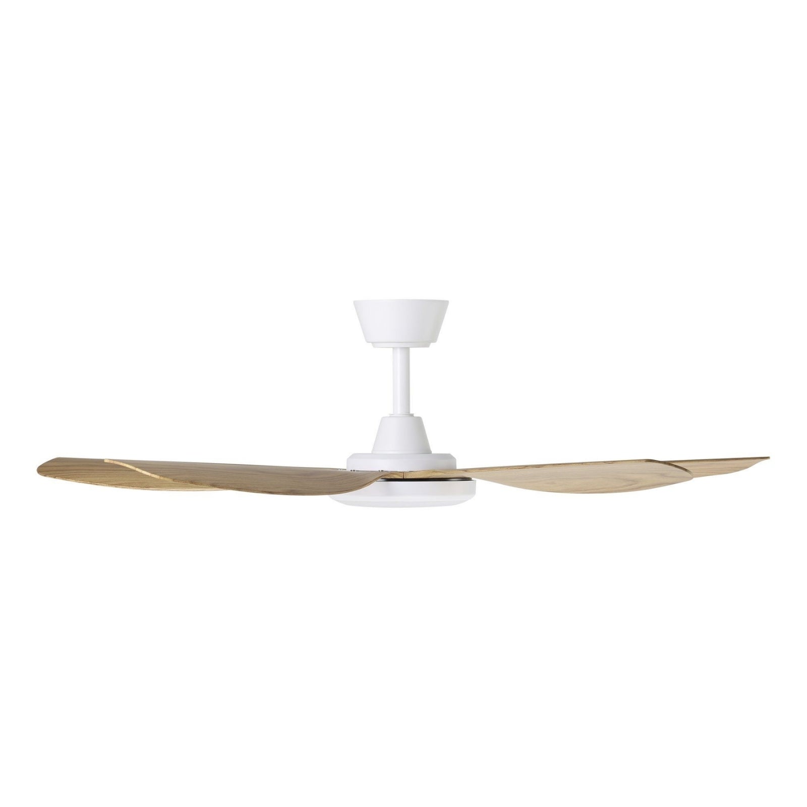 Side View Eglo Miami 48 DC Ceiling Fan with LED Light White/Blackbutt 20796616 - The Blue Space