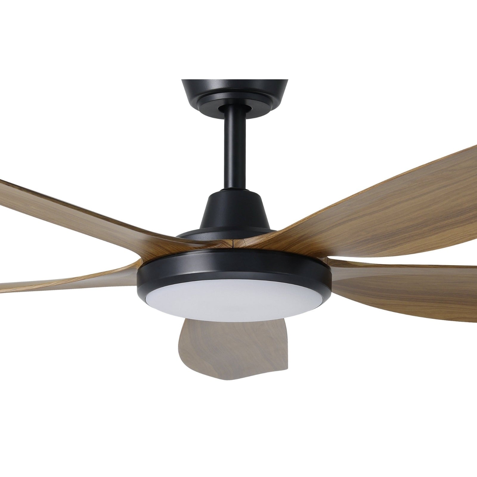 Details Eglo Miami 52 DC Ceiling Fan with LED Light Black/Teak 20796707 - The Blue Space