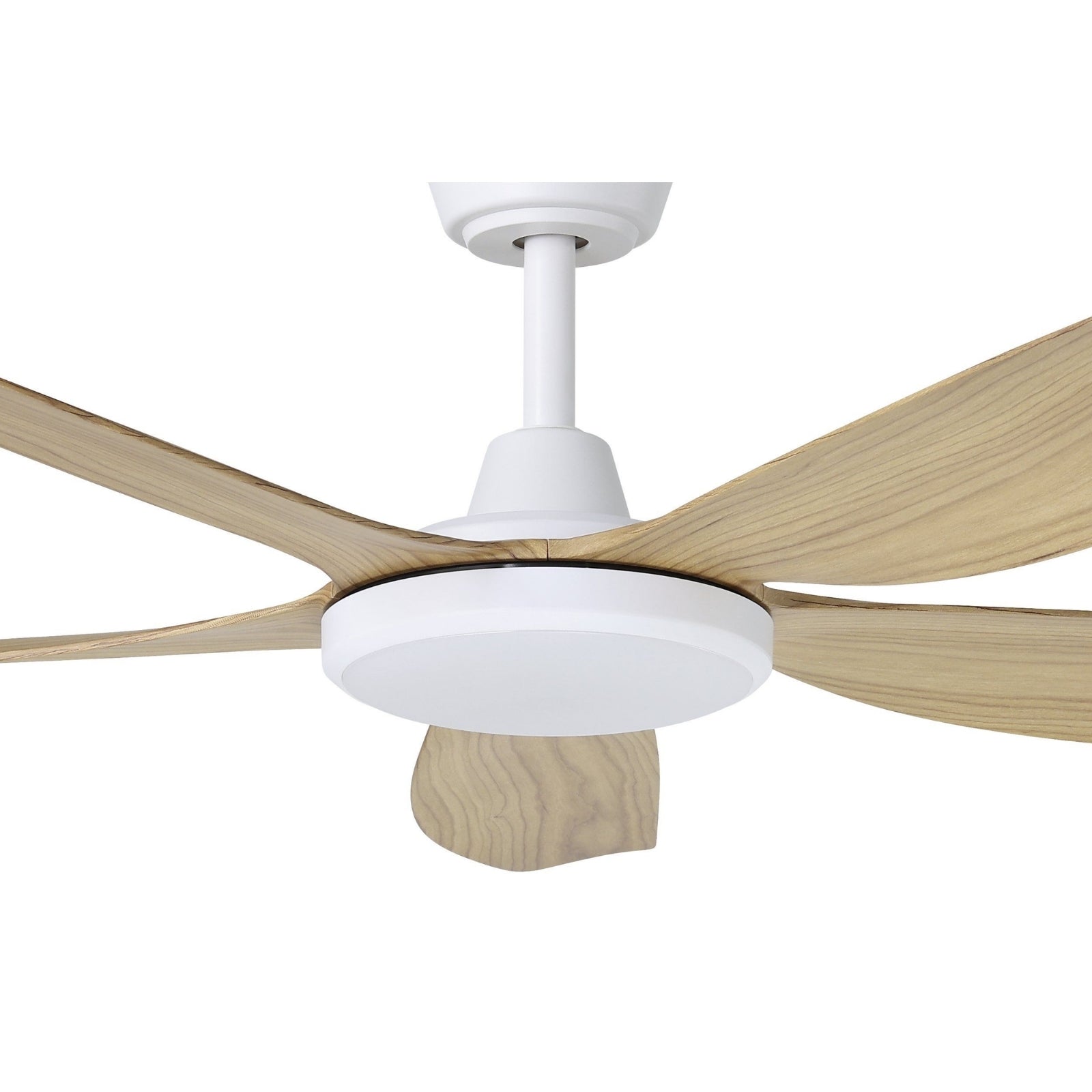Details Eglo Miami 52 DC Ceiling Fan with LED Light White/Blackbutt 20796716 - The Blue Space