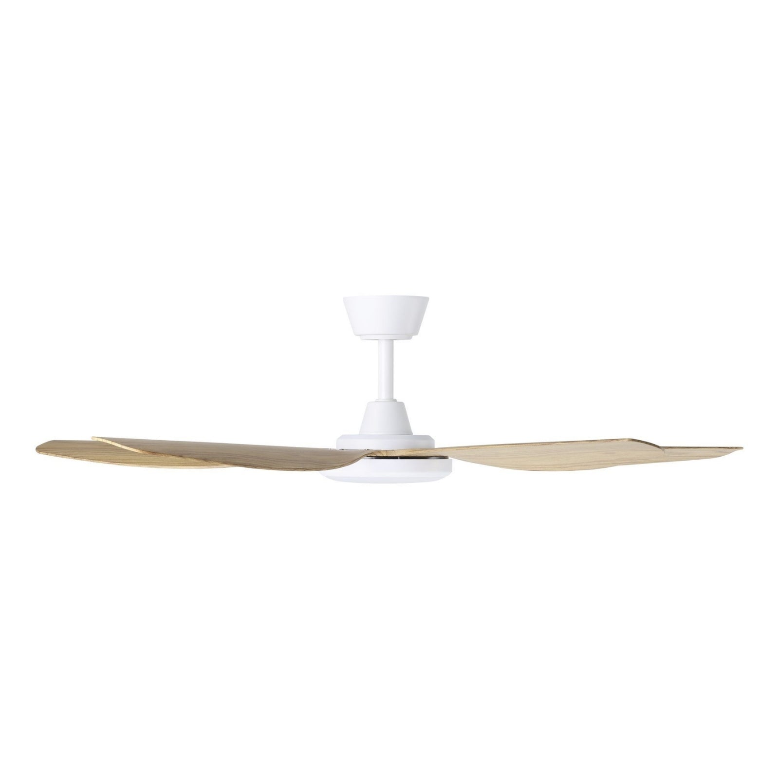 Side View Eglo Miami 52 DC Ceiling Fan with LED Light White/Blackbutt 20796716 - The Blue Space