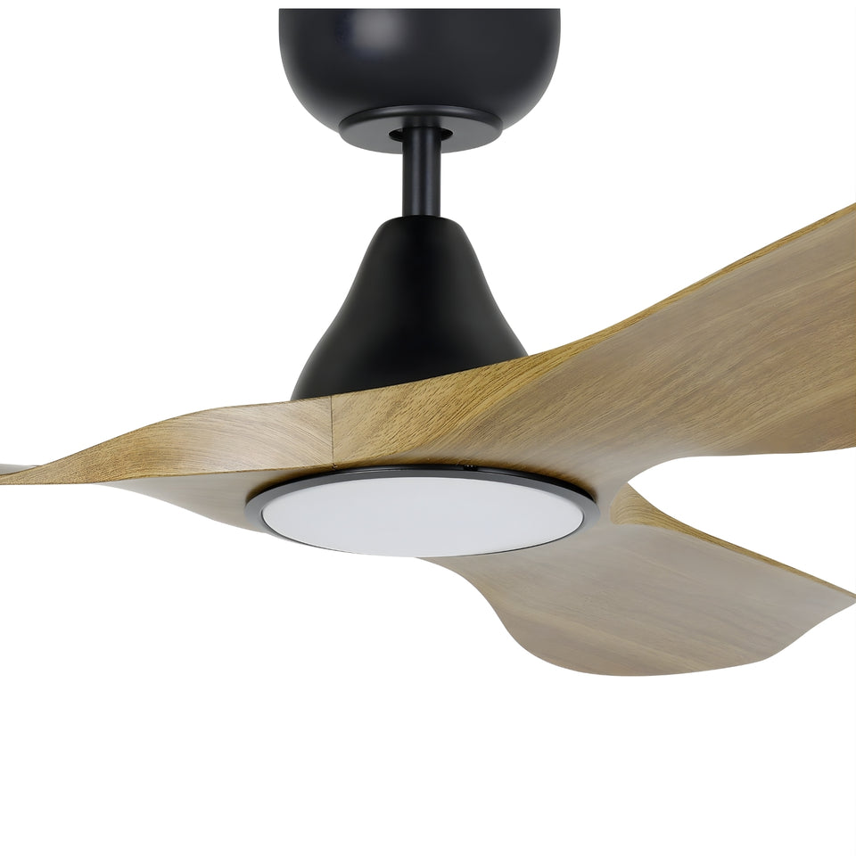 Eglo Surf 40 DC Ceiling Fan with LED Light Burmese Teak/Black