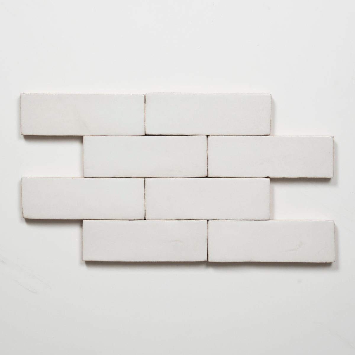 Brickbone Evelyn Pure White Handmade Bejmat Satin Tile 100 x 50mm BYRCH2 - The Blue Space