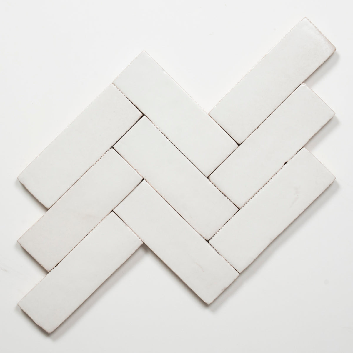 Pattern Evelyn Pure White Handmade Bejmat Satin Tile 100 x 50mm BYRCH2 - The Blue Space